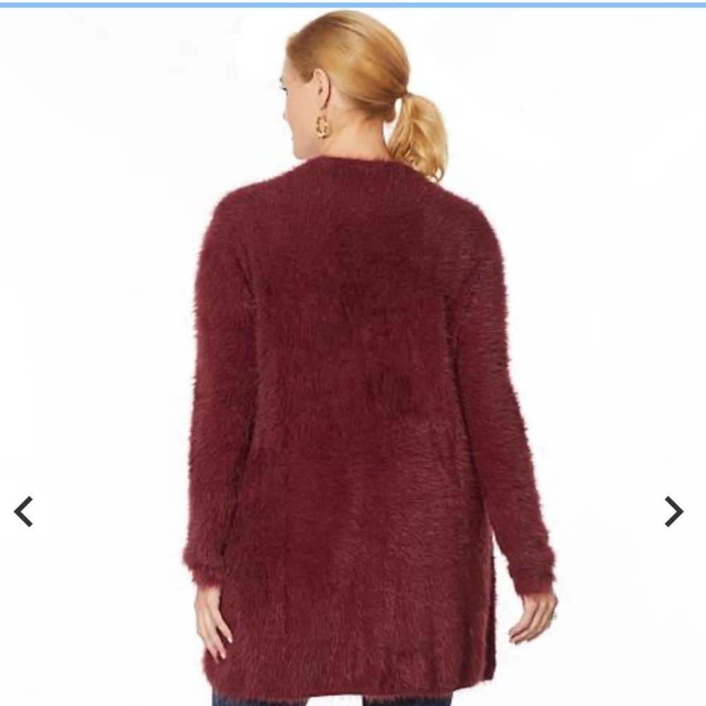 Colleen Lopez Fuzzy‎ Cardigan Sweater with Pockets